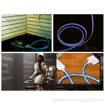 New Visible Flowing Light USB Data Charger Cable for Apple iPhone 4 4s iPad 2 3